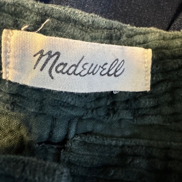 Madewell Slim Emmett Wide Leg Whale Corduroy Crop Pants Women's 27 Green Ankle - Picture 5 of 10